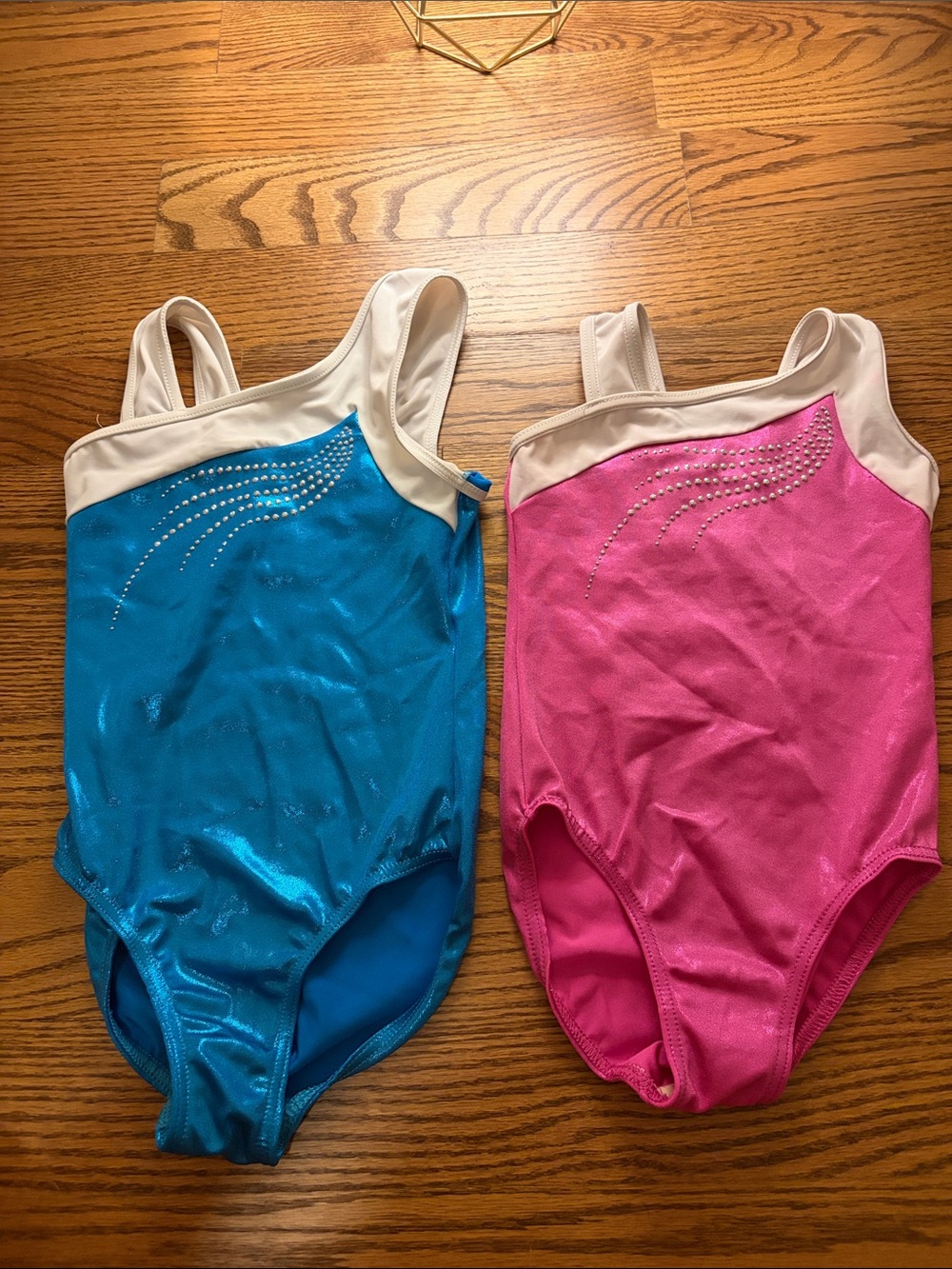 balera Blue and Pink Girls' One-Piece Leotards with Cream Yoke